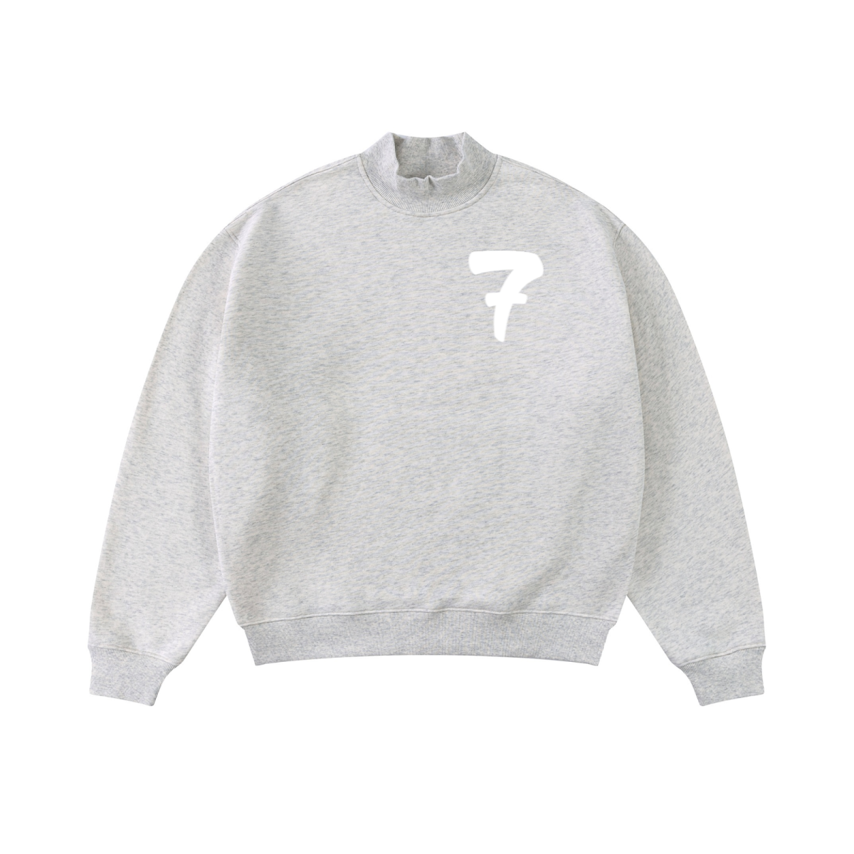 370GSM  Unisex Raw-Edge Ripped French Terry PP-Sprayed Sweatshirt Oatmeal Grey
