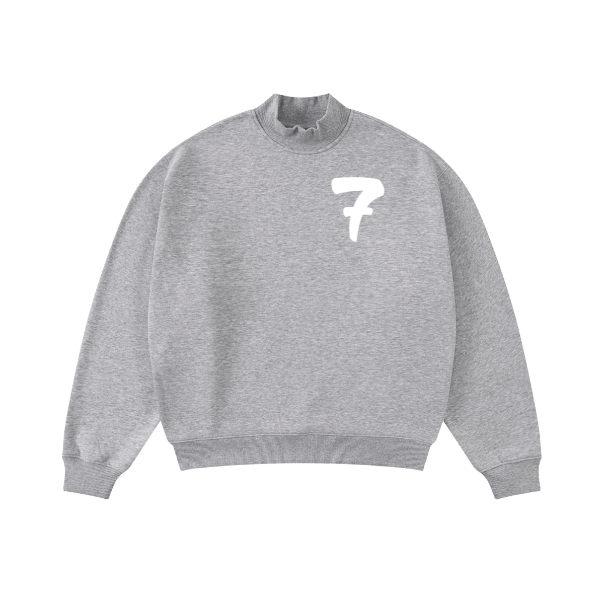 370GSM  Unisex Raw-Edge Ripped French Terry PP-Sprayed Sweatshirt Heathered Grey