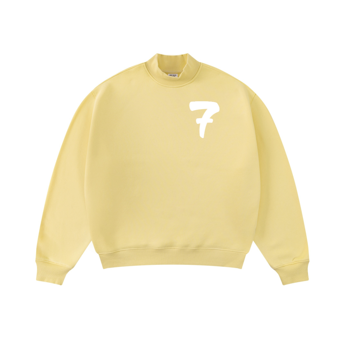 370GSM  Unisex Raw-Edge Ripped French Terry PP-Sprayed Sweatshirt Light Yellow