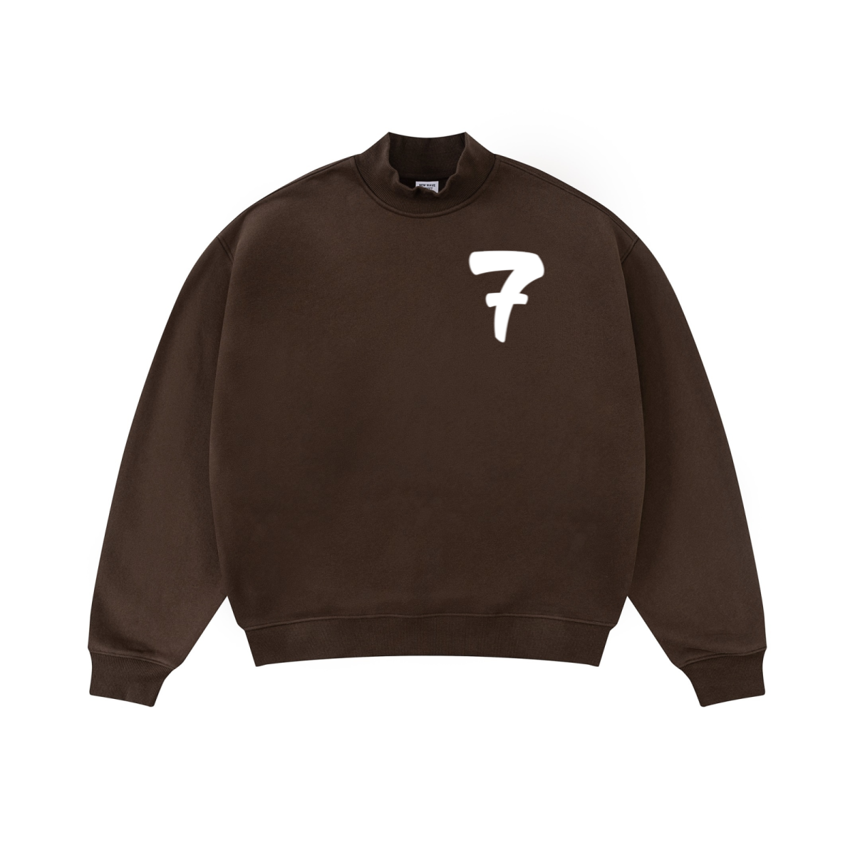 370GSM  Unisex Raw-Edge Ripped French Terry PP-Sprayed Sweatshirt Brown