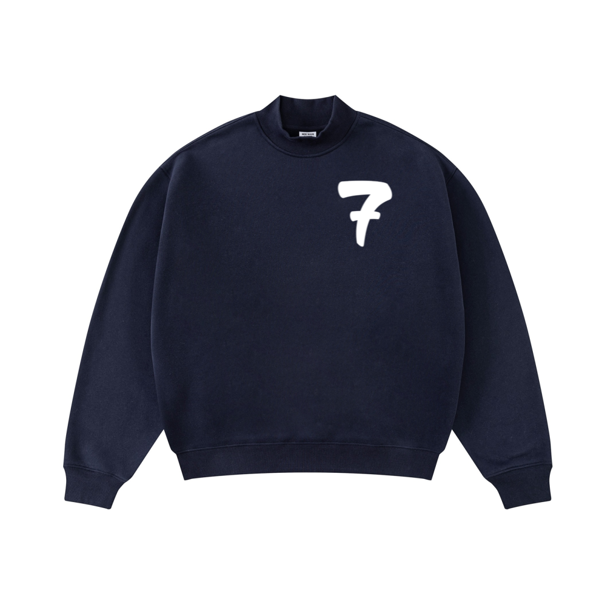370GSM  Unisex Raw-Edge Ripped French Terry PP-Sprayed Sweatshirt Midnight Blue
