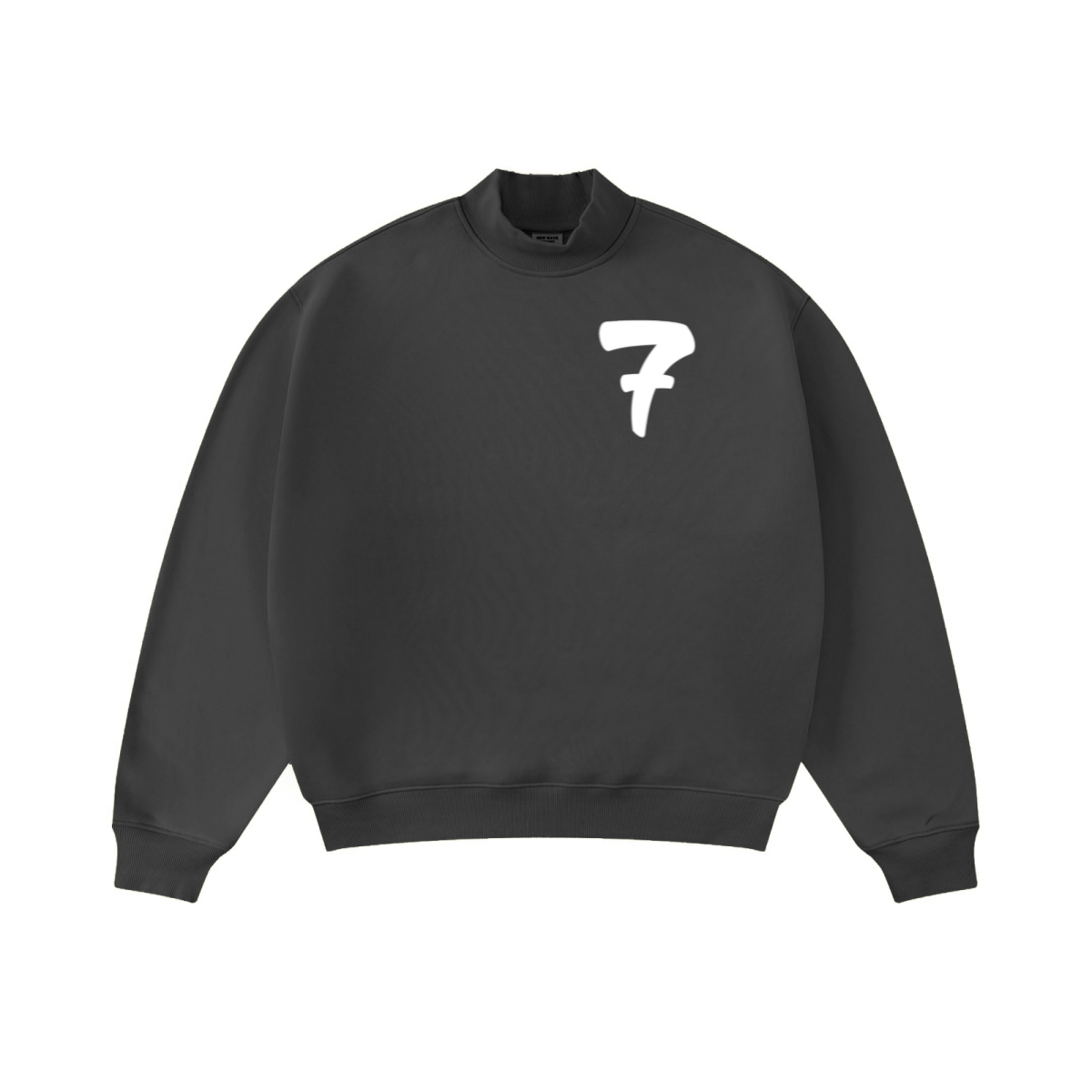 370GSM  Unisex Raw-Edge Ripped French Terry PP-Sprayed Sweatshirt Dark Grey