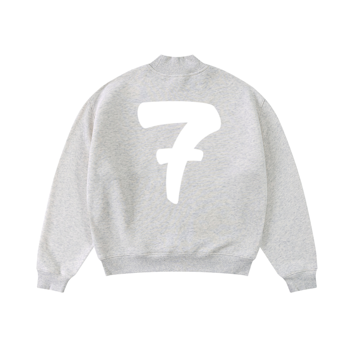 370GSM  Unisex Raw-Edge Ripped French Terry PP-Sprayed Sweatshirt Oatmeal Grey