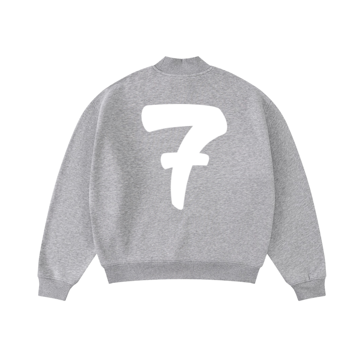 370GSM  Unisex Raw-Edge Ripped French Terry PP-Sprayed Sweatshirt Heathered Grey