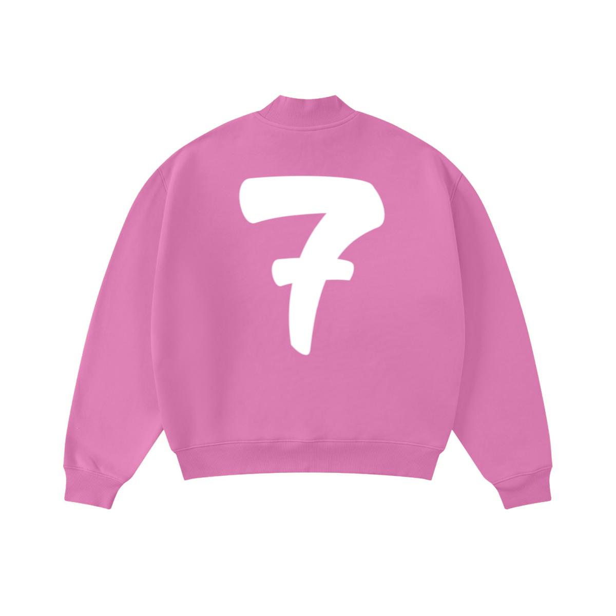 370GSM  Unisex Raw-Edge Ripped French Terry PP-Sprayed Sweatshirt Rose pink