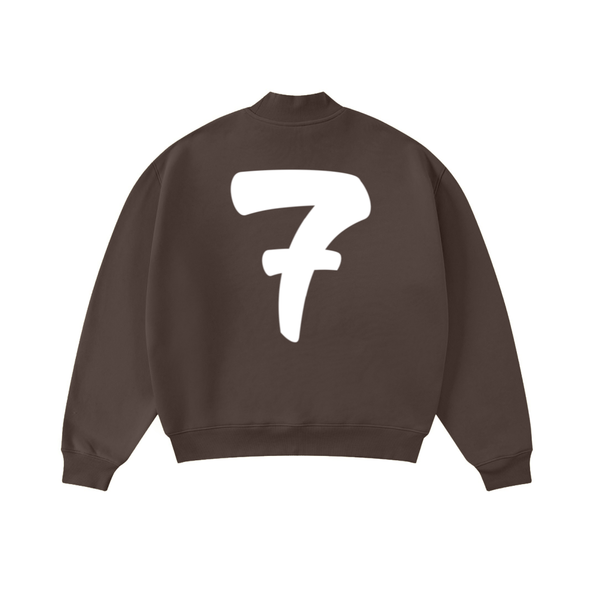 370GSM  Unisex Raw-Edge Ripped French Terry PP-Sprayed Sweatshirt Brown