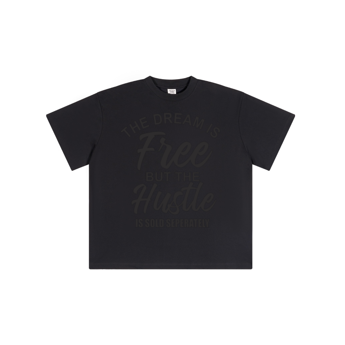 230GSM Unisex Raw-Hem Cooling Sports T-shirt Metallic Black