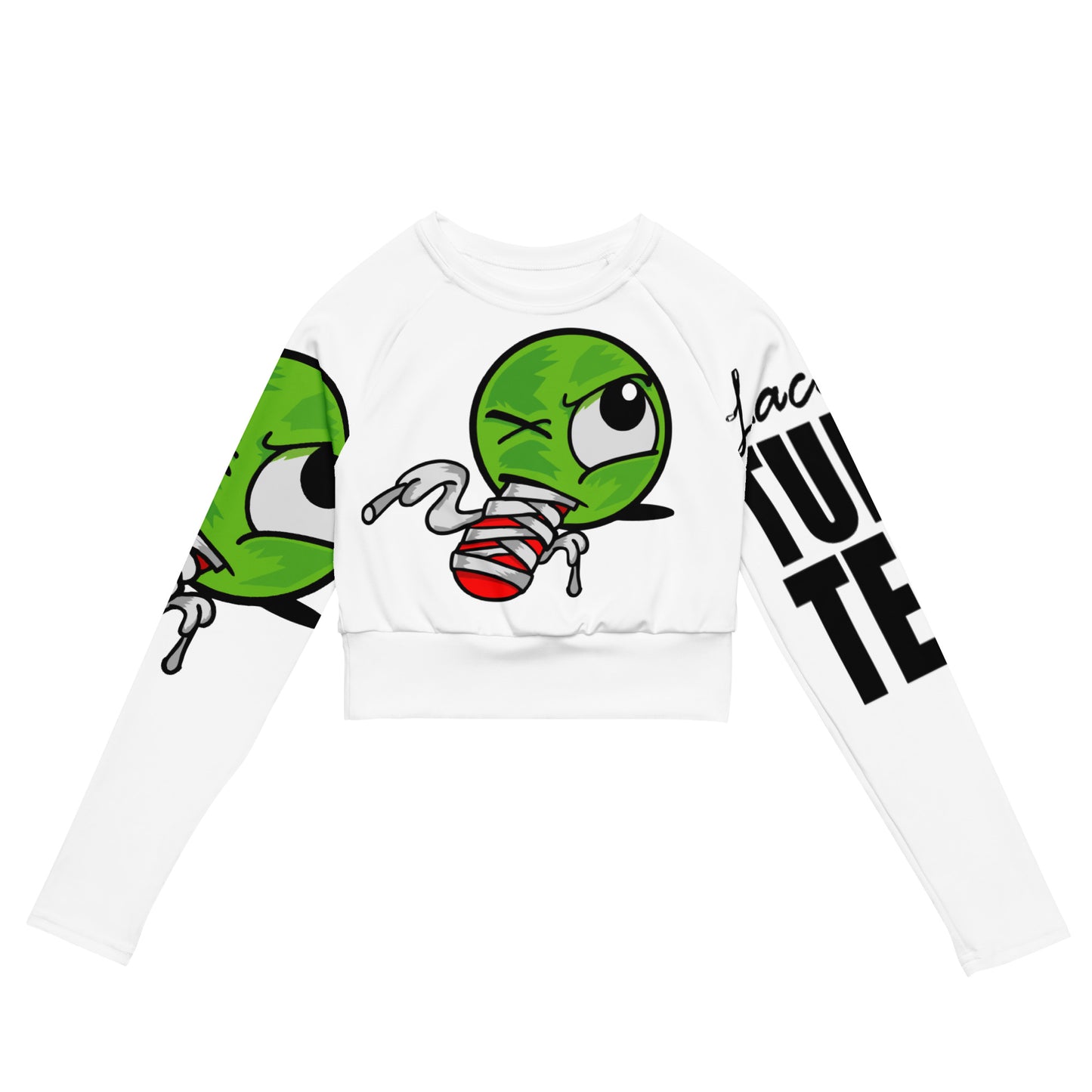 Recycled long-sleeve crop top