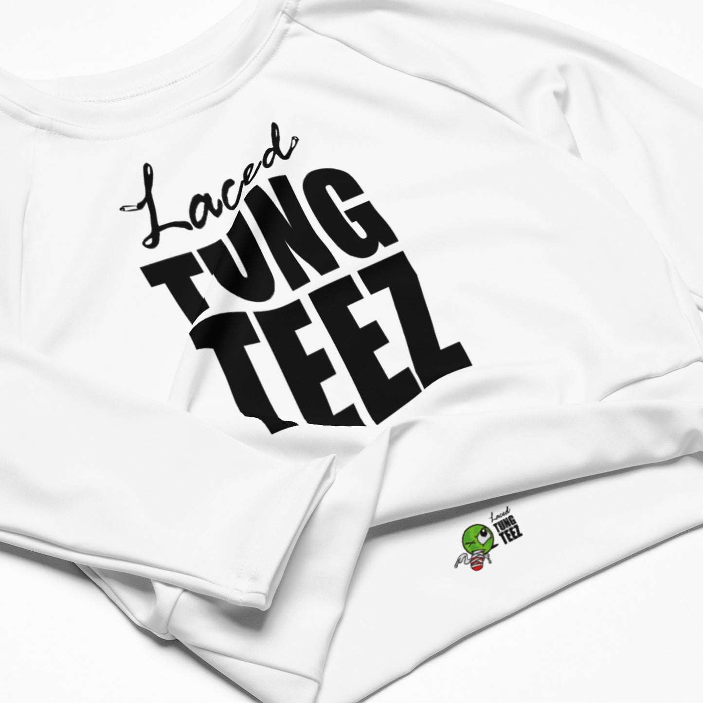 Recycled long-sleeve crop top